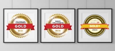 Image representing three gold awards for heart disease prevention efforts